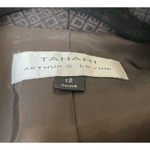 Tahari‎ Arthur S. Levine Dark Brown 3 Button Blazer Jacket Size 12 Career Office - Picture 7 of 9